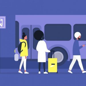 Passengers waiting for bus