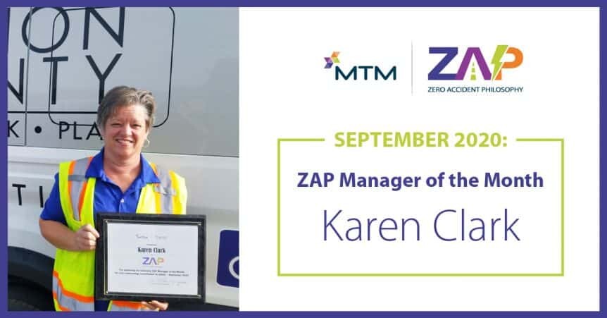 ZAP Manager of the Month Karen Clark